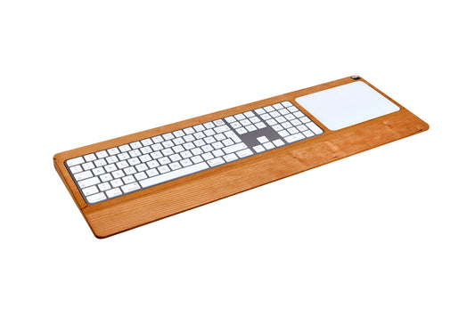 Numeric TrackpadTray 2021 aus Kirschbaumholz - Halterung für Apple Magic Keyboard mit Ziffernblock und Touch ID und Trackpad ab 2021 - rechtshändig