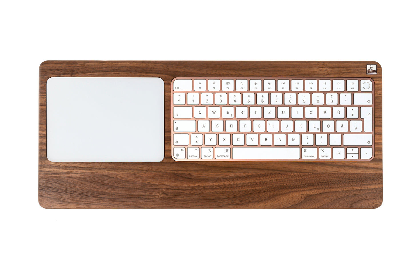 TrackpadTray 2021 aus Nussbaumholz - Halterung für Magic Keyboard mit Touch ID und Magic Trackpad (ab 2021)