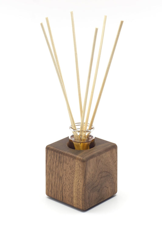 Raumduft - Vase aus Massivholz mit Glaseinsatz - WOODYS