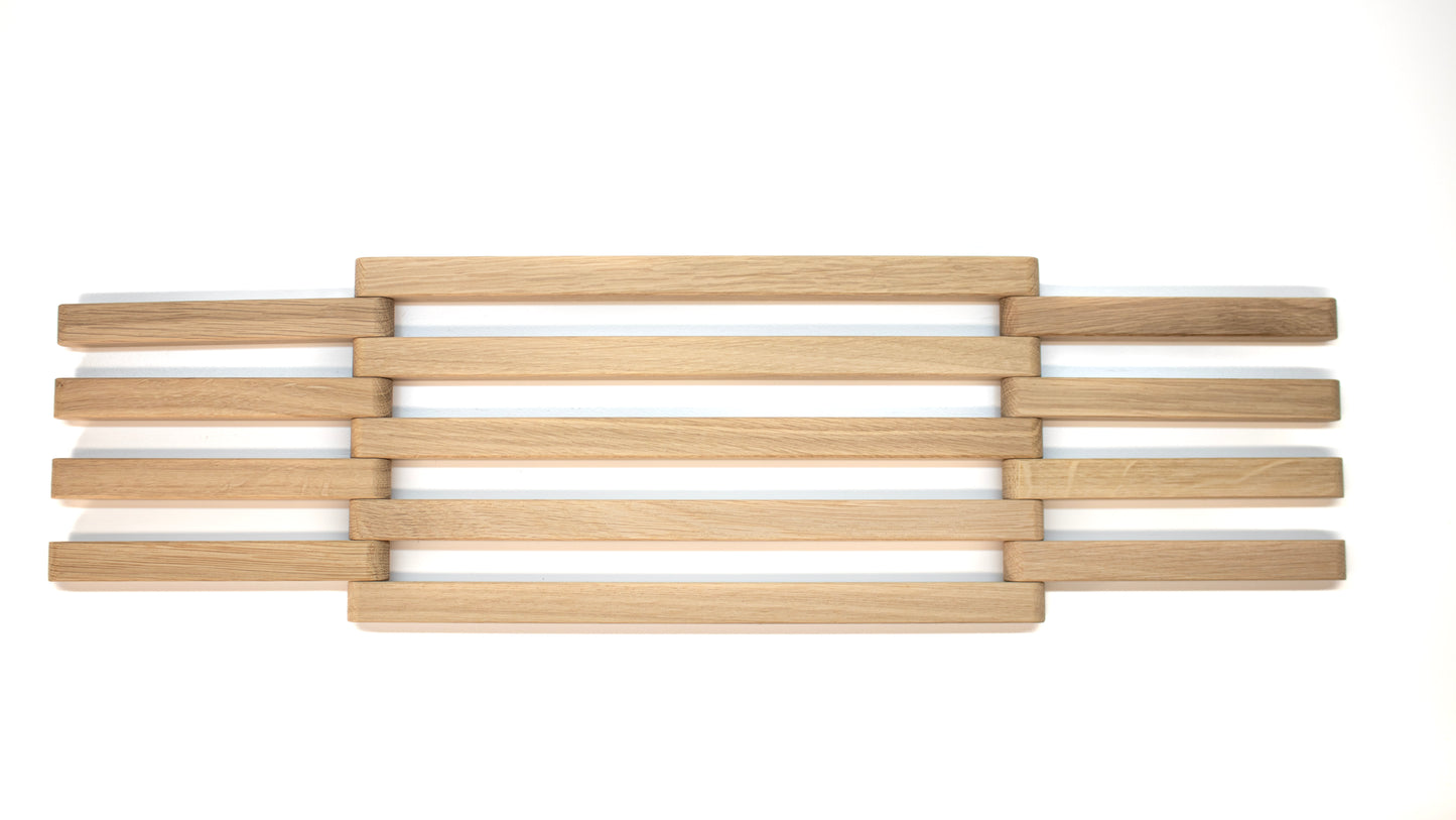 faltbarer Untersetzer aus Holz - rund - für z.B. Töpfe, Pfannen, Bräter oder Auflaufformen