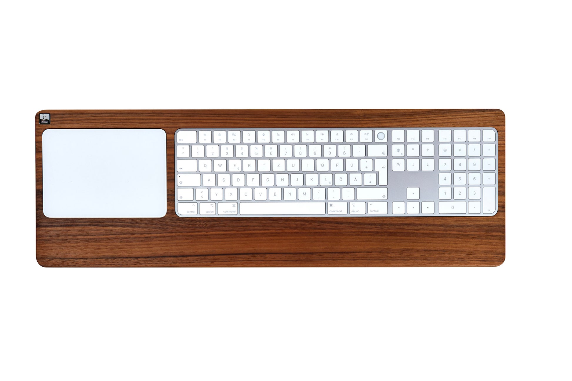 Numeric TrackpadTray 2021 aus Nussbaumholz - Halterung für Apple Magic Keyboard mit Ziffernblock und Touch ID und Trackpad (ab 2021) - WOODYS