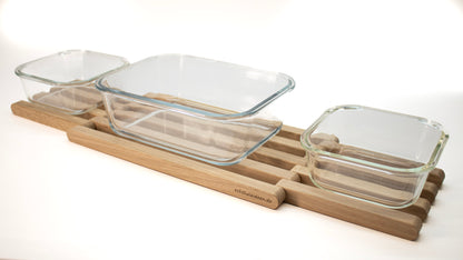 faltbarer Untersetzer aus Holz - rund - für z.B. Töpfe, Pfannen, Bräter oder Auflaufformen