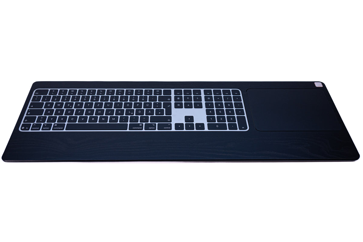 Numeric Trackpad Tray 2021 – Eschenholz Keyboard Tray | Schwarz oder Weiß lackiert | Magic Keyboard mit Touch ID und Magic Trackpad