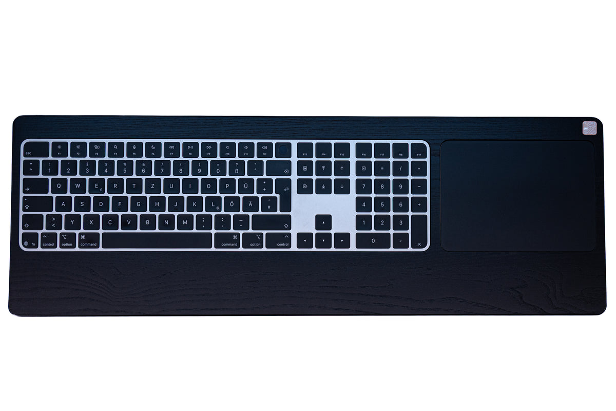 Numeric Trackpad Tray 2021 – Eschenholz Keyboard Tray | Schwarz oder Weiß lackiert | Magic Keyboard mit Touch ID und Magic Trackpad