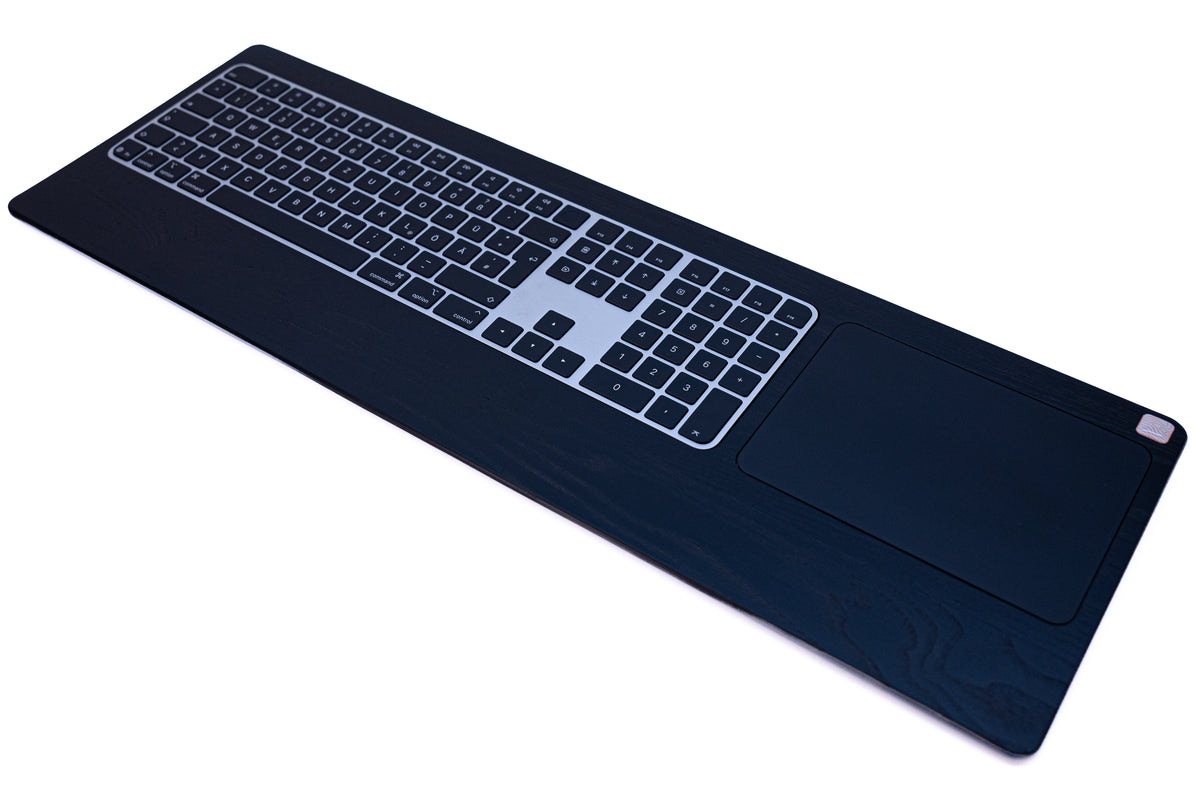 Numeric Trackpad Tray 2021 – Eschenholz Keyboard Tray | Schwarz oder Weiß lackiert | Magic Keyboard mit Touch ID und Magic Trackpad