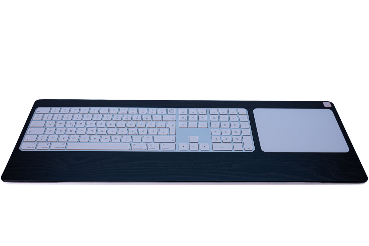 Numeric Trackpad Tray 2021 – Eschenholz Keyboard Tray | Schwarz oder Weiß lackiert | Magic Keyboard mit Touch ID und Magic Trackpad
