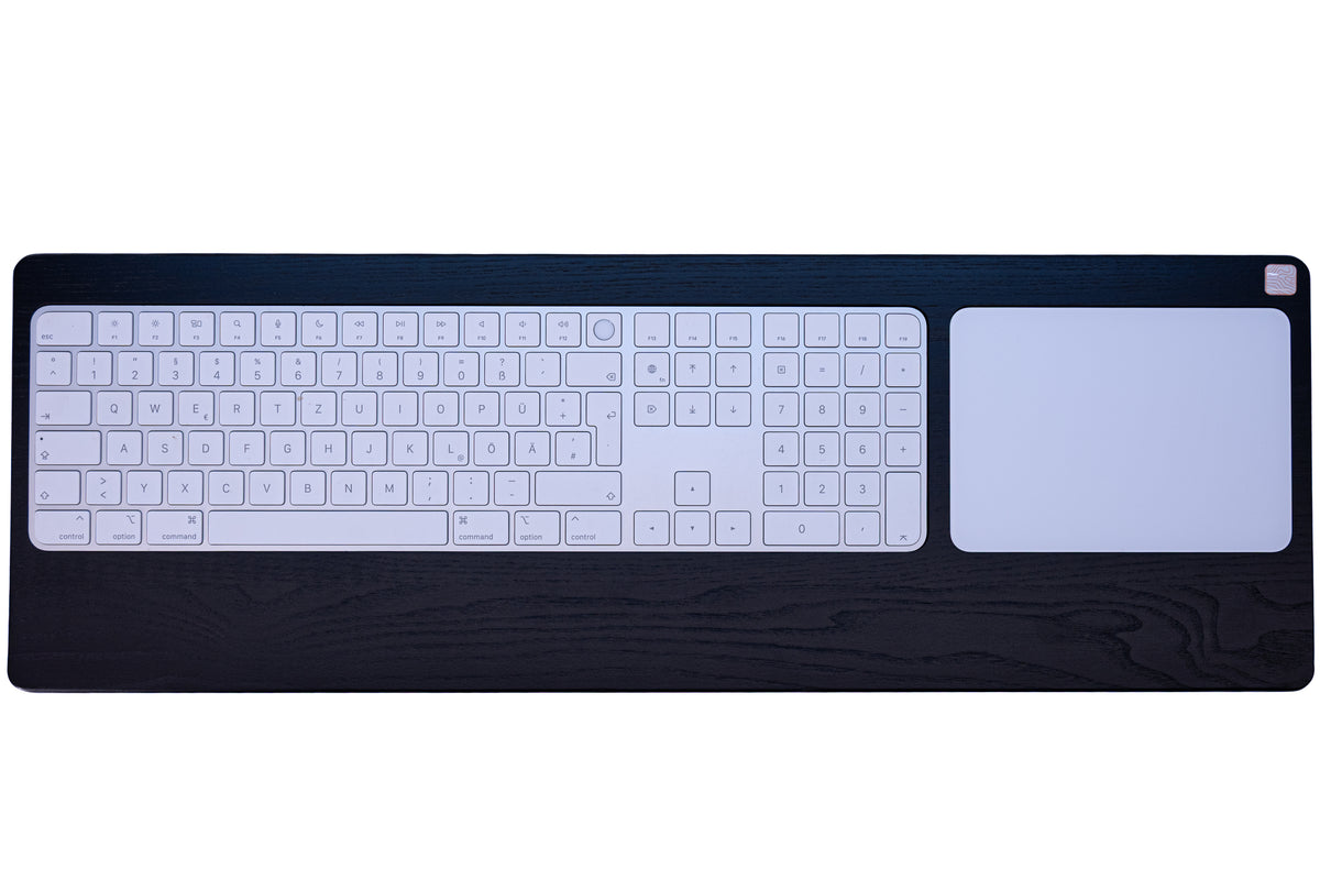Numeric Trackpad Tray 2021 – Eschenholz Keyboard Tray | Schwarz oder Weiß lackiert | Magic Keyboard mit Touch ID und Magic Trackpad