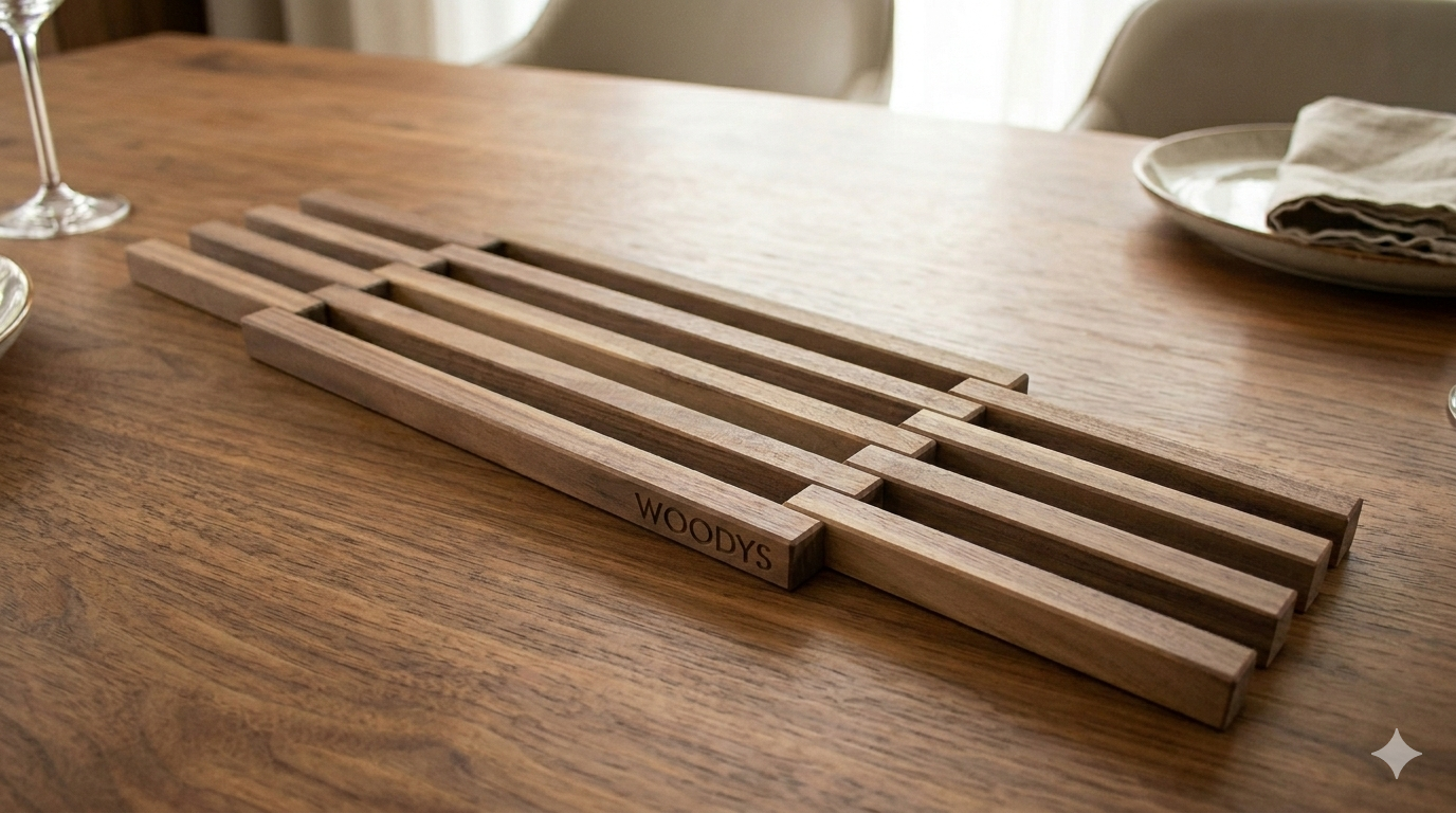 faltbarer Untersetzer aus Holz - eckig - für z.B. Töpfe, Pfannen, Bräter oder Auflaufformen