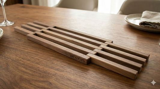 faltbarer Untersetzer aus Holz - eckig - für z.B. Töpfe, Pfannen, Bräter oder Auflaufformen