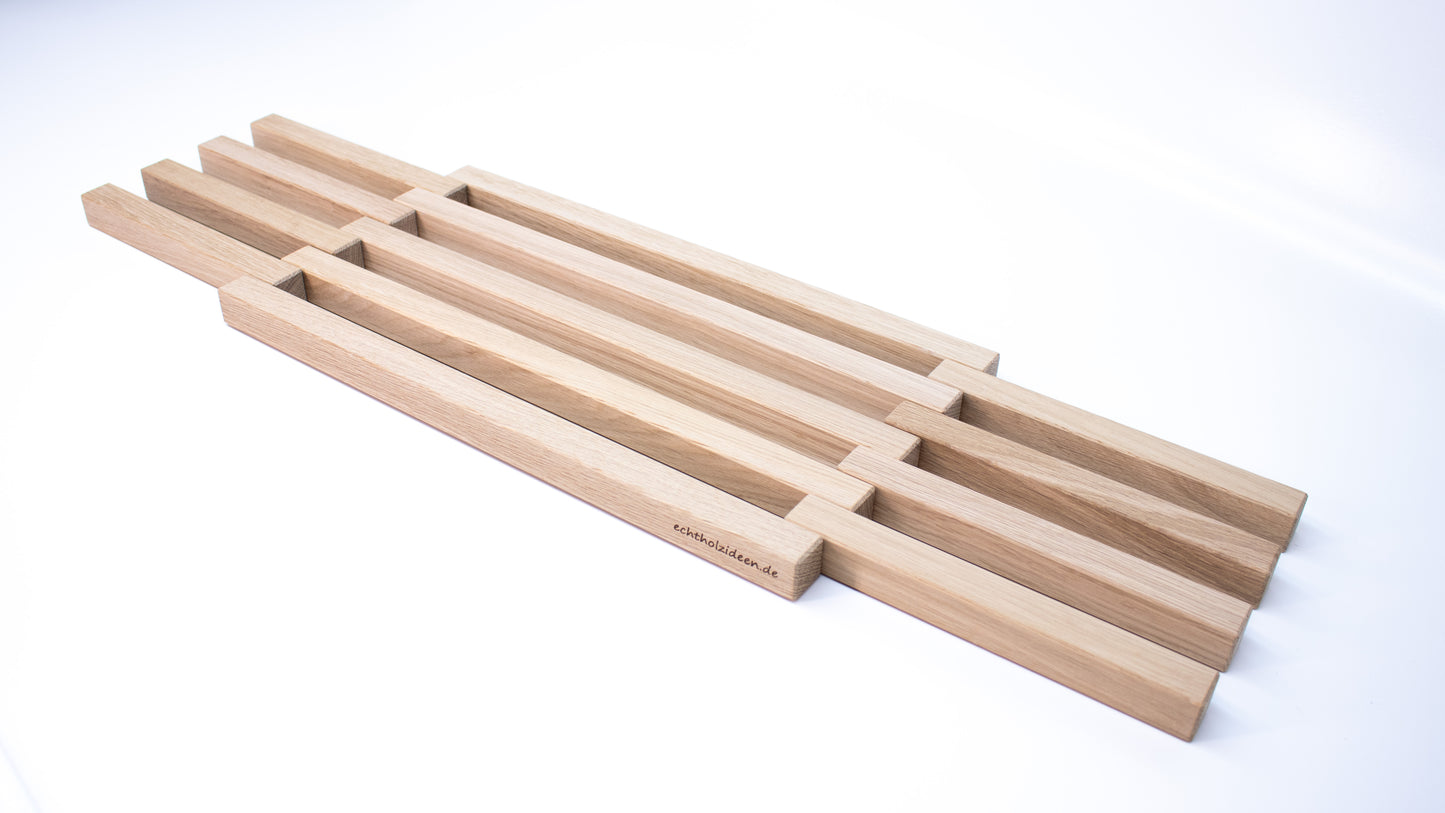 faltbarer Untersetzer aus Holz - eckig - für z.B. Töpfe, Pfannen, Bräter oder Auflaufformen