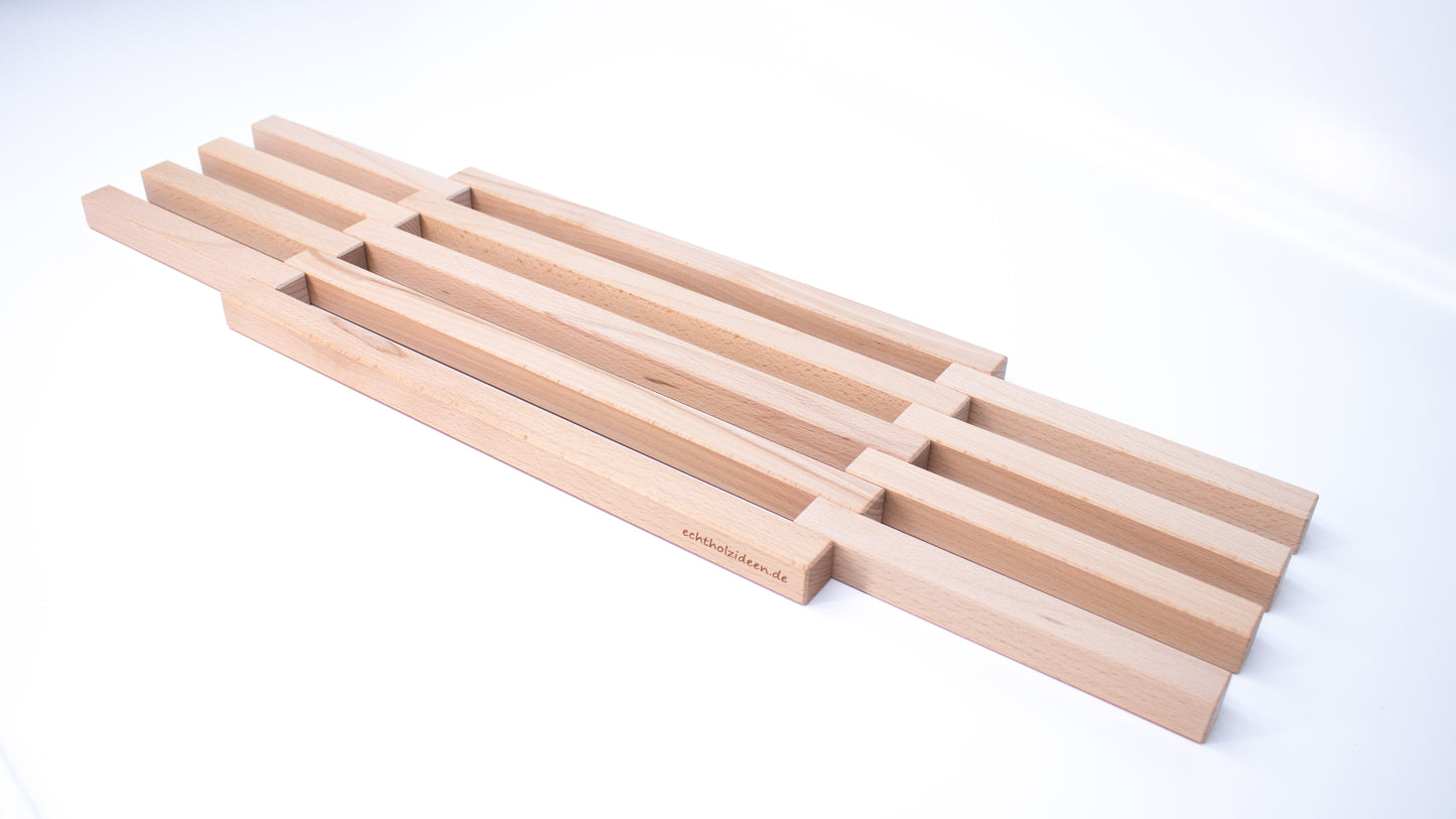 faltbarer Untersetzer aus Holz - eckig - für z.B. Töpfe, Pfannen, Bräter oder Auflaufformen