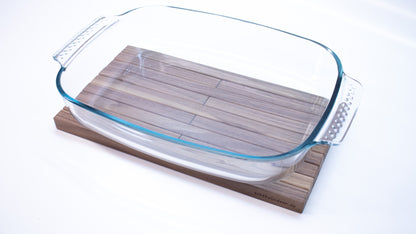 faltbarer Untersetzer aus Holz - eckig - für z.B. Töpfe, Pfannen, Bräter oder Auflaufformen