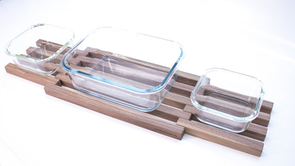 faltbarer Untersetzer aus Holz - eckig - für z.B. Töpfe, Pfannen, Bräter oder Auflaufformen