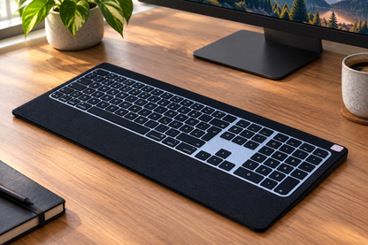 Numeric Mono Tray 2021 – Eschenholz Keyboard Tray | Schwarz oder Weiß lackiert | Magic Keyboard mit Touch ID