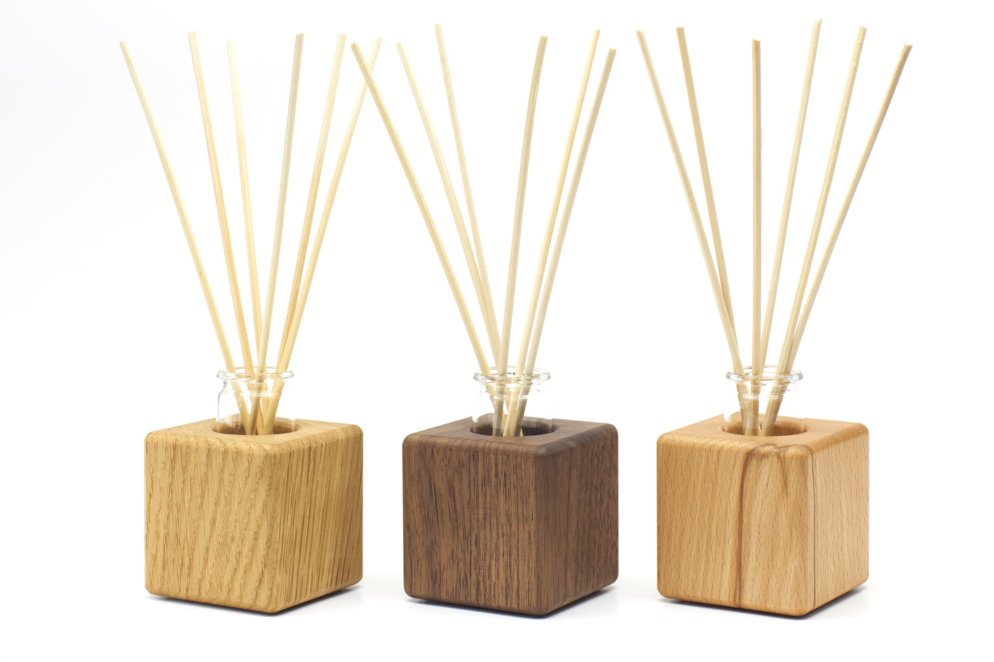 Raumduft - Vase aus Massivholz mit Glaseinsatz
