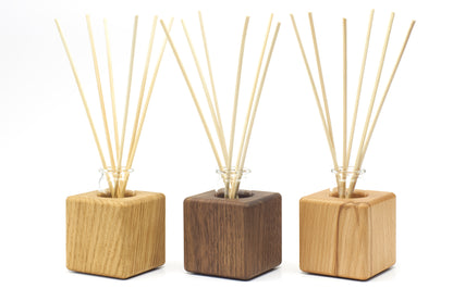 Raumduft - Vase aus Massivholz mit Glaseinsatz